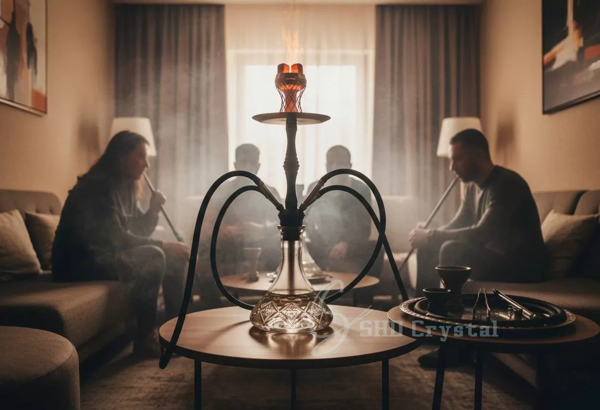 Enhanced Group Sessions With a Large Hookah Set With Accessories